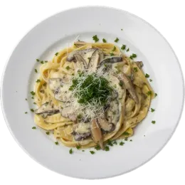 Wild Shiitake Fettuccine with Taleggio