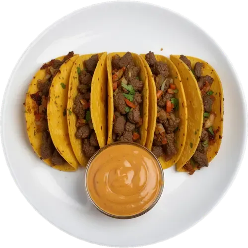 Crispy Beef Tacos with Honey Chipotle Sauce