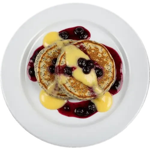 Poppy Seed Lemon Pancakes with Lemon Curd
