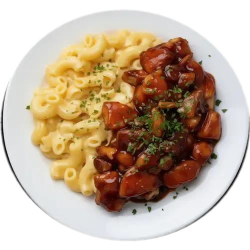 High Protein Honey BBQ Chicken Mac & Cheese
