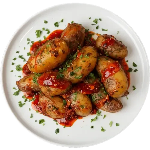 Crispy Smashed Potatoes with Garlic-Chili Butter and Parmesan