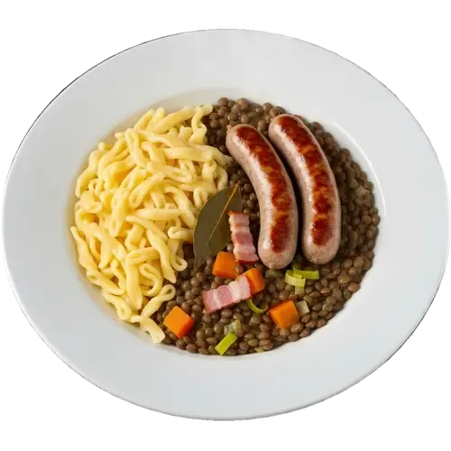 Linsen und Spätzle