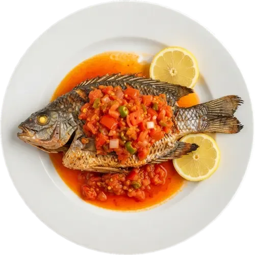 Grilled Tilapia with Pepper Sauce