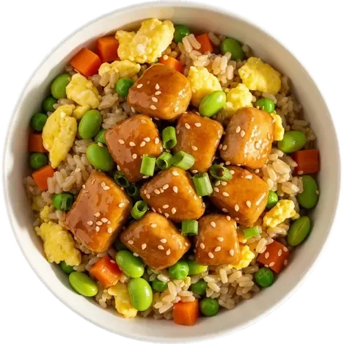 Healthy High Protein Honey Garlic Chicken Fried Rice