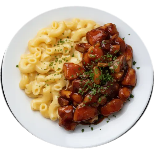 High Protein Honey BBQ Chicken Mac & Cheese