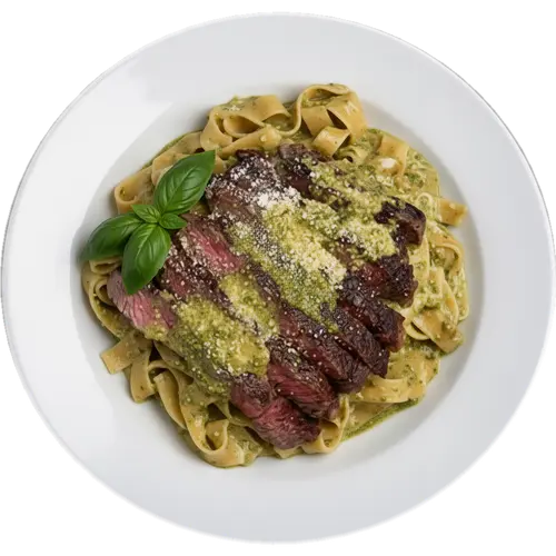 Creamy Ribeye Pesto Pasta