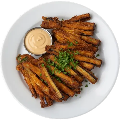 Crispy Baked Eggplant Fries With Creamy Tahini Sauce