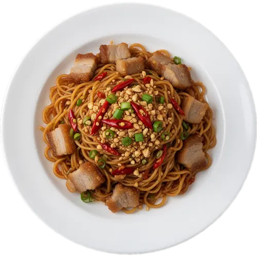 Crispy Pork Chilli Garlic Noodles