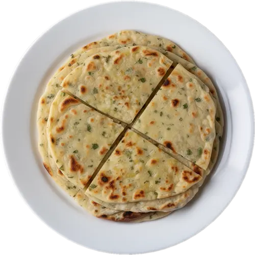Soft Potato Flatbread with Fresh Herbs and Vegan Cheese