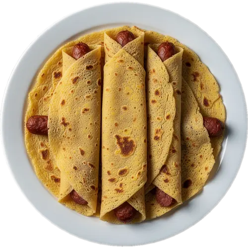 Talo con chorizo (corn flatbread with chorizo)